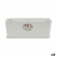 Balkona Puķu Kaste Stefanplast Balts Plastmasa 39 x 13,5 x 15 cm (12 gb.) cena un informācija | Puķu podi | 220.lv