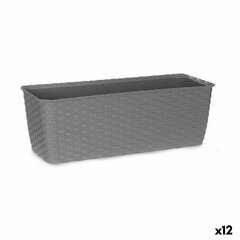 Balkona Puķu Kaste Stefanplast Pelēks Plastmasa 15,5 x 13,5 x 39 cm (12 gb.) cena un informācija | Puķu podi | 220.lv