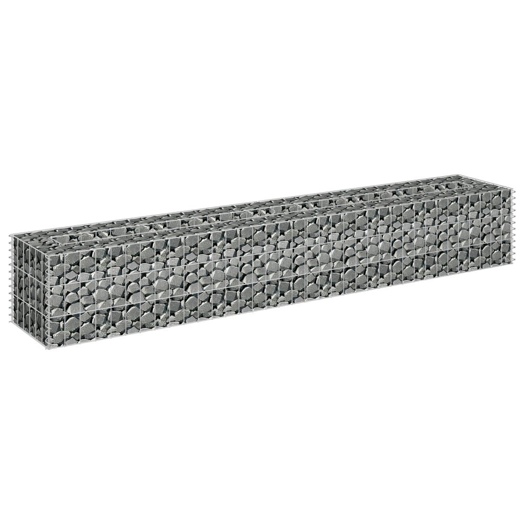 vidaXL gabions, augstā puķu kaste, cinkots tērauds, 180x30x30 cm cena un informācija | Puķu podi | 220.lv