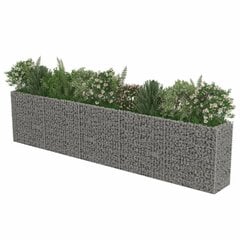 vidaXL gabions, augstā puķu kaste, cinkots tērauds, 450x50x100 cm cena un informācija | Puķu podi | 220.lv