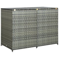 vidaXL divdaļīga nojume atkritumu konteineram, 148x77x111 cm, pelēka cena un informācija | Dārza mājiņas, šķūņi, malkas nojumes | 220.lv