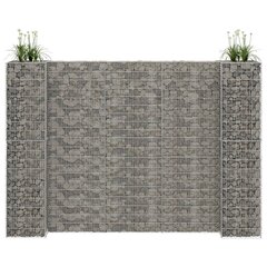 vidaXL H-formas gabions, tērauda stieple, 260x40x180 cm цена и информация | Вазоны | 220.lv