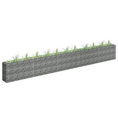 vidaXL gabions, augstā puķu kaste, cinkots tērauds, 450x30x60 cm cena un informācija | Puķu podi | 220.lv