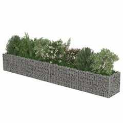 vidaXL gabions, augstā puķu kaste, cinkots tērauds, 360x50x50 cm cena un informācija | Puķu podi | 220.lv