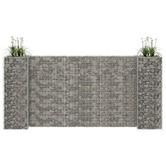 vidaXL H-formas gabions, tērauda stieple, 260x40x120 cm цена и информация | Вазоны | 220.lv