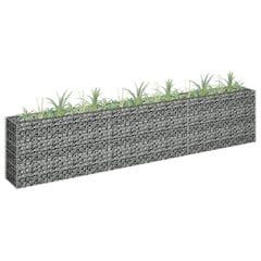 vidaXL gabions, augstā puķu kaste, cinkots tērauds, 270x30x60 cm cena un informācija | Puķu podi | 220.lv