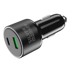 Silver Monkey SMA014 100W car charger 1xUSB-C PD 1xUSB-A QC 3.0 - black cena un informācija | Auto 12V el. piederumi | 220.lv