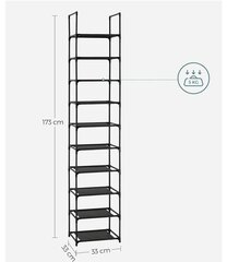 Songmics 10 līmeņu apavu plaukts cena un informācija | Apavu skapji, apavu plaukti, priekšnama soliņi | 220.lv