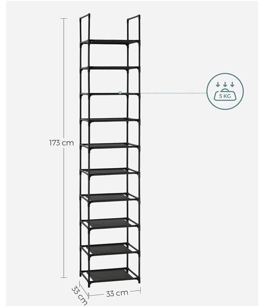Songmics 10 līmeņu apavu plaukts цена и информация | Apavu skapji, apavu plaukti, priekšnama soliņi | 220.lv