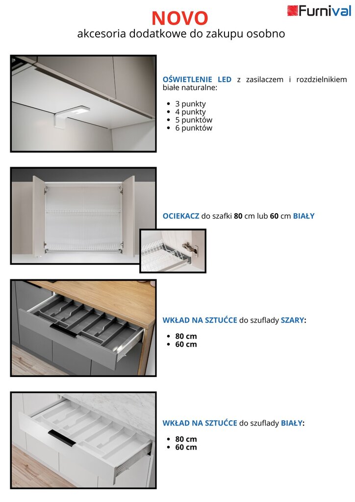 NOVO apakšējais virtuves skapis 40 cm, Hikorijas ozols cena un informācija | Virtuves skapīši | 220.lv