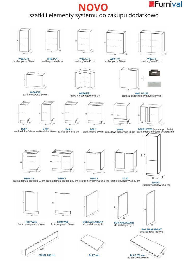 NOVO apakšējais virtuves skapis 60 cm, matēts balts цена и информация | Virtuves skapīši | 220.lv