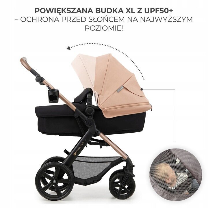 Universāli bērnu rati Kinderkraft Moov 2 3in1, Sand Beige cena un informācija | Bērnu rati | 220.lv