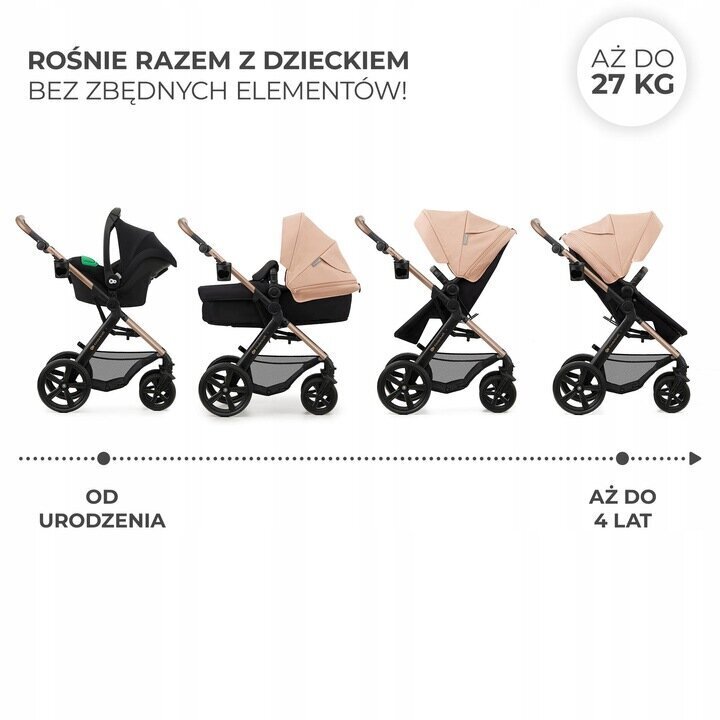 Universāli bērnu rati Kinderkraft Moov 2 3in1, Sand Beige cena un informācija | Bērnu rati | 220.lv