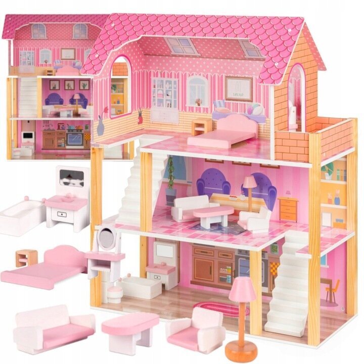 Koka leļļu mājas mēbeles no Tulipo Lulilo цена и информация | Rotaļlietas meitenēm | 220.lv