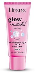 Lirene Glow Match, осветляющая база под макияж SPF 15, 30 мл цена и информация | Пудры, базы под макияж | 220.lv