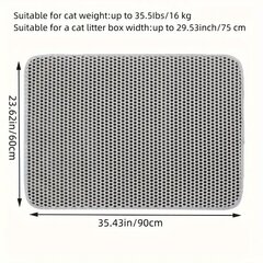 Divslāņu kaķu pakaišu savākšanas paklājs, 60 x 90 cm, pelēks cena un informācija | Kaķu tualetes | 220.lv