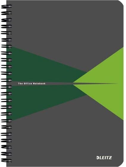 Rūtiņu piezīmju grāmatiņa ar spirāli A4 Leitz Office, 90 lapas, zaļa цена и информация | Burtnīcas un papīra preces | 220.lv