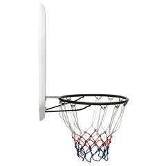 vidaXL basketbola vairogs, balts, 109x71x3 cm, polietilēns цена и информация | Баскетбольные щиты | 220.lv