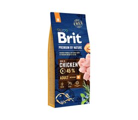 Brit Premium By Nature Adult M sausā barība vidēja izmēra suņiem, 3 kg cena un informācija | Sausā barība suņiem | 220.lv