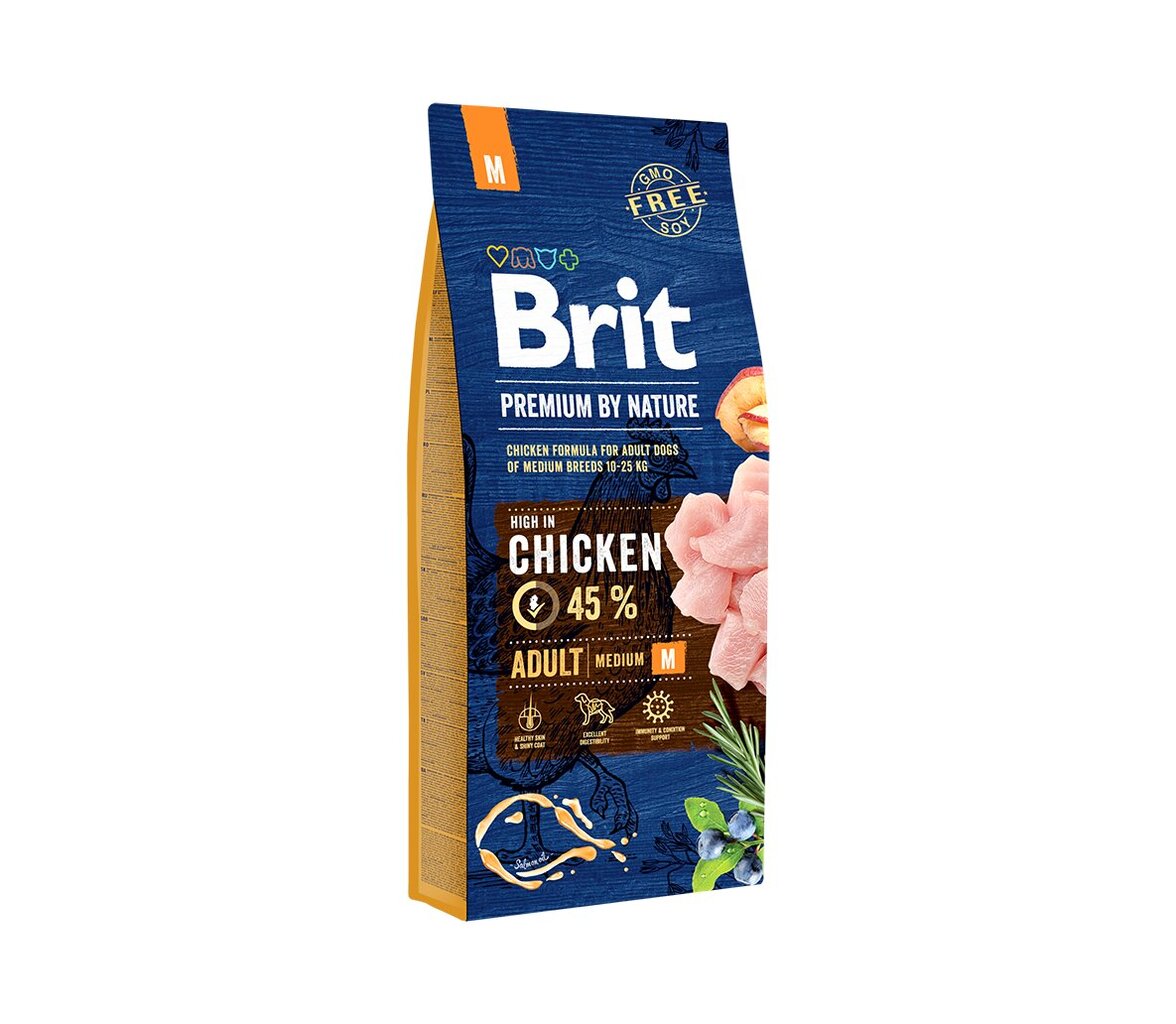 Brit Premium By Nature Adult M sausā barība vidēja izmēra suņiem, 3 kg цена и информация | Sausā barība suņiem | 220.lv