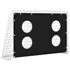 Futbola vārti ar treniņsienu, 184x61x122cm, tērauds цена и информация | Футбольные ворота и сетки | 220.lv