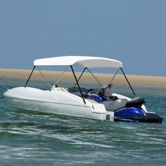 vidaXL Bimini Top Canopy White 150x120x110cm 2 arkas rāmis цена и информация | Принадлежности для лодок и байдарок | 220.lv