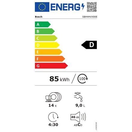 Bosch SBH4HVX00E цена и информация | Trauku mazgājamās mašīnas | 220.lv