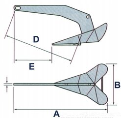 Анкер типа Дельта, оцинкованный / 7,5 кг цена и информация | Принадлежности для лодок и байдарок | 220.lv