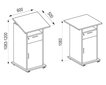 Konferenču galds, balts/meta ozols, 108x60x50cm cena un informācija | Datorgaldi, rakstāmgaldi, biroja galdi | 220.lv