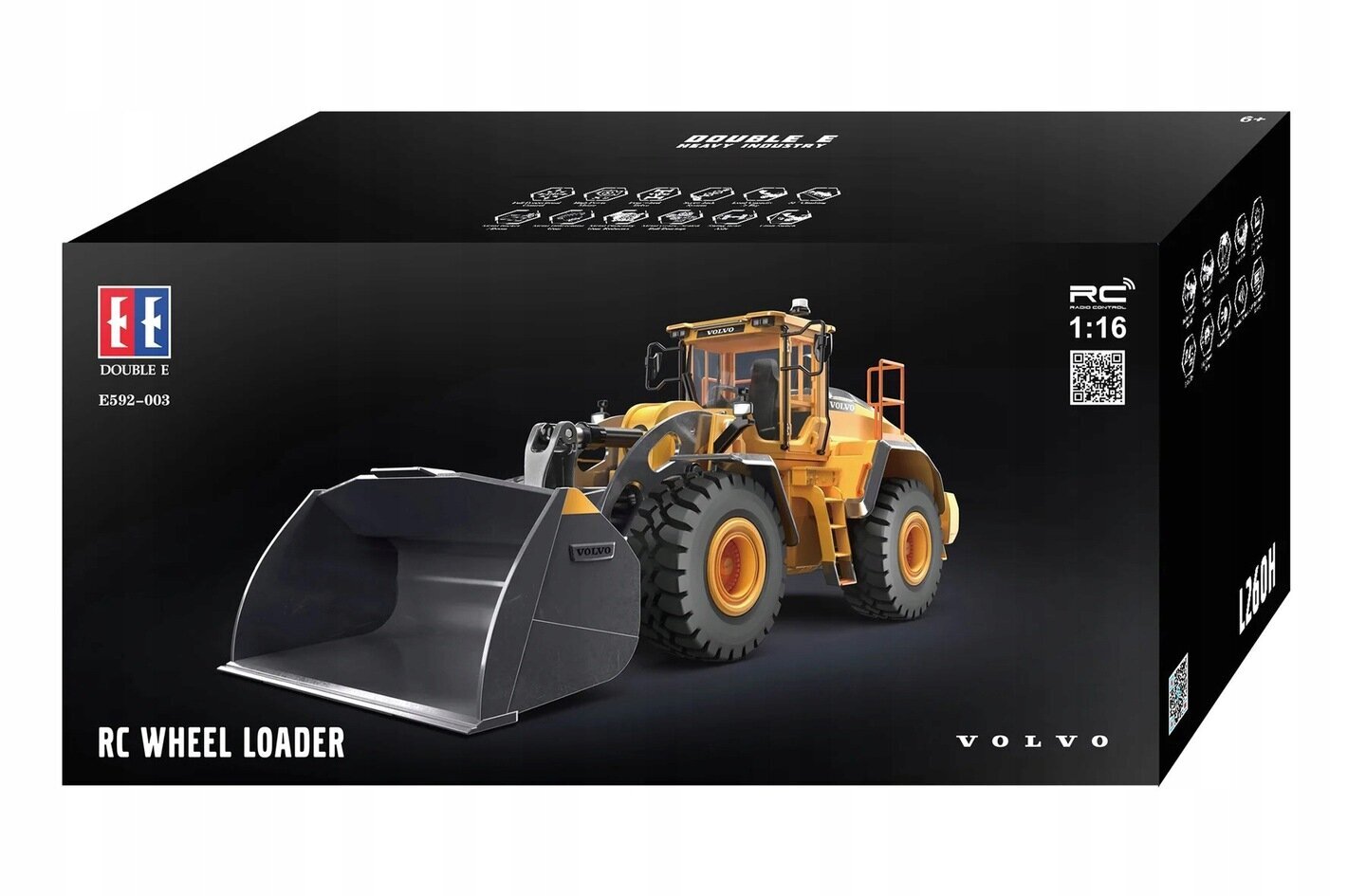 Tālvadības buldozers Volvo L260H Doublee E592-003, 1:16 cena un informācija | Rotaļlietas zēniem | 220.lv