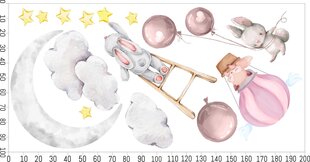 Uzlīmes bērnu istabas apdarei, pasteļkrāsa rozā, 100x200cm цена и информация | Декоративные наклейки | 220.lv