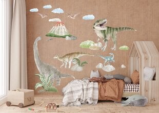 Bērnu sienas uzlīmes dinozauri, vulkāns, 60x120cm cena un informācija | Dekoratīvās uzlīmes | 220.lv