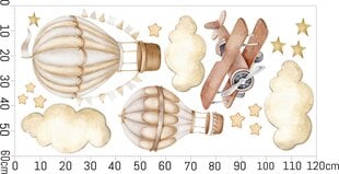 Bērnu sienas uzlīmes, smilškrāsas toņos, 60x120cm cena un informācija | Dekoratīvās uzlīmes | 220.lv