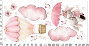 Bērnu sienas uzlīmes, rozā, 100x200cm cena un informācija | Dekoratīvās uzlīmes | 220.lv
