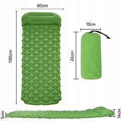 Vienvietīgais matracis Zolta 190 x 60 x 5 cm, zaļš цена и информация | Надувные матрасы и мебель | 220.lv
