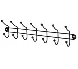 Melns sienas pakaramais drēbju pakaramais 41.5x11cm cena un informācija | Vannas istabas aksesuāri | 220.lv