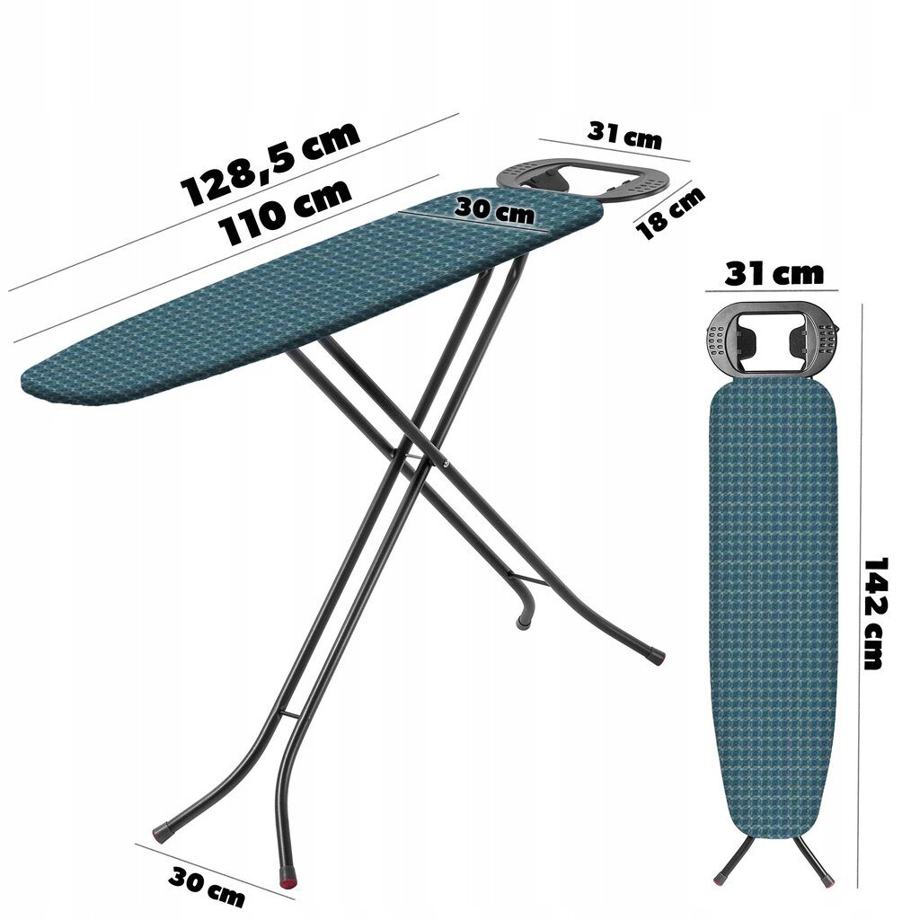 Gludināmais dēlis, 110x30 cm cena un informācija | Veļas gludināšana | 220.lv