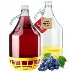 2x Wine Carboy 5L Balloon Lady In Basket Vīna pudele + aizvēršana cena un informācija | Trauki un piederumi konservēšanai | 220.lv