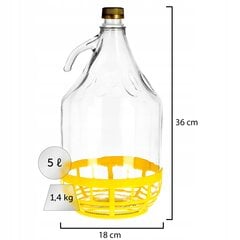 3x Kadax Carboy Wine 5L Balloon Lady In Basket Vīna pudele + aizvēršana cena un informācija | Trauki un piederumi konservēšanai | 220.lv