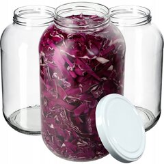 12x Jar Glass Jar 4L Burkas gurķu tinktūrām + vāciņi Fi100 cena un informācija | Trauki un piederumi konservēšanai | 220.lv