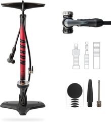 Aaron Sport One Bicycle Stand Puck с манометром для всех клапанов, велосипедный велосипед для велосипедов с высоким давлением, воздушный насос, насос с шариковой насадкой красный цена и информация | Насосы для велосипеда | 220.lv