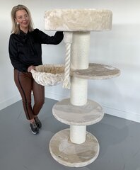 Māja lielām kaķu šķirnēm Cat Tree Maine Coon Sleeper Plus Cream цена и информация | Когтеточки | 220.lv