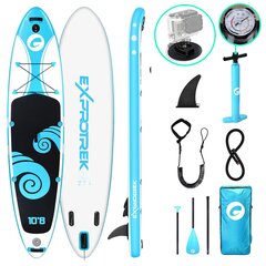 Exprotrek piepūšamās SUP dēļa komplekts, 6" biezs, ar airi un piederumiem, 200 kg MAX цена и информация | SUP доски, водные лыжи, водные аттракционы | 220.lv