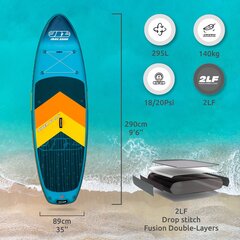 JBAY.Zone Whitewater SUP dēlis 9'6'' (290x89x15 cm) komplekts ar piederumiem цена и информация | SUP доски, водные лыжи, водные аттракционы | 220.lv