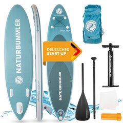 Naturbummler ® SUP airēšanas dēlis 330 x 81 x 15 cm - CO2 neitrāls - Pilns komplekts iesācējiem un pieredzējušiem - Vācijas zīmola airēšanas dēlis цена и информация | SUP доски, водные лыжи, водные аттракционы | 220.lv