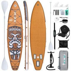 FunWater Retro Tiki piepūšamais airu dēlis 11'6''x 33'' ar 3 gadu garantiju un sūkni cena un informācija | SUP dēļi, sērfa dēļi un piederumi | 220.lv