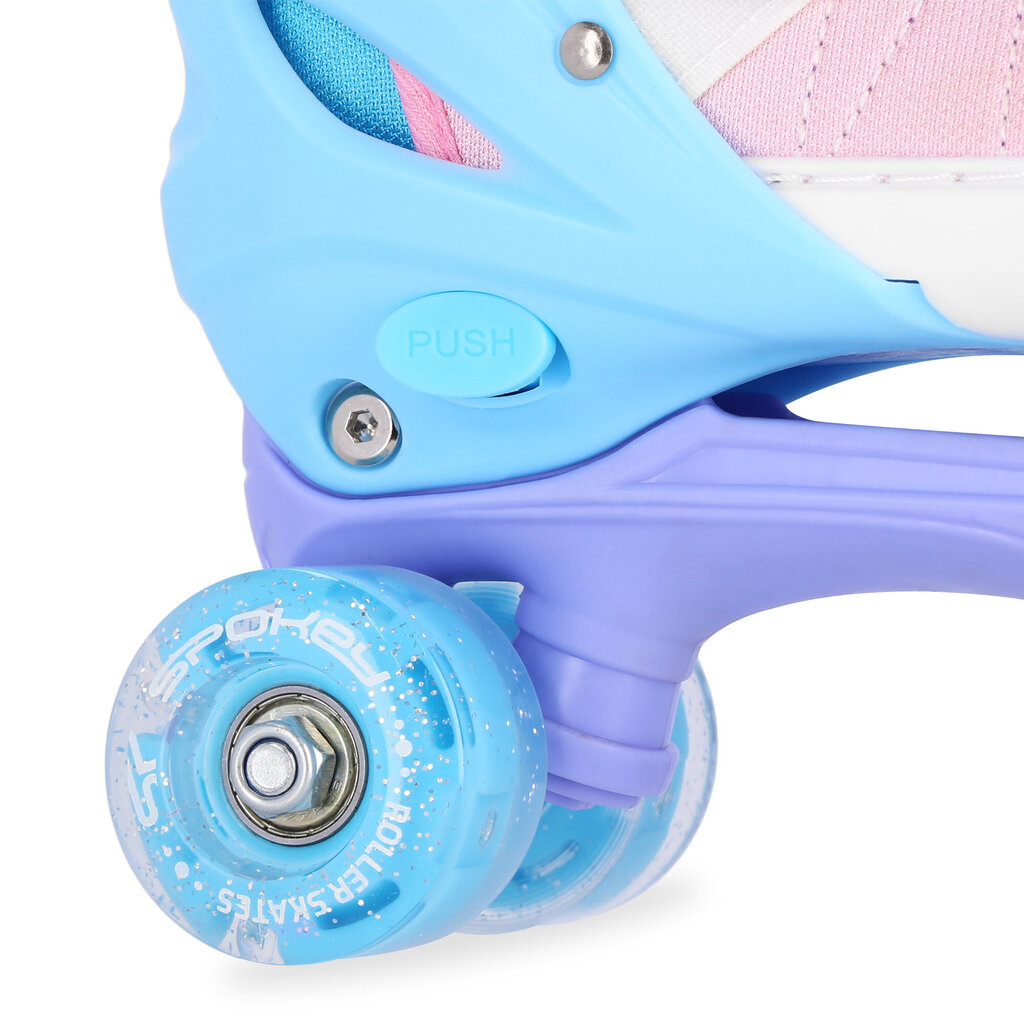 Regulējamas skrituļslidas SPOKEY Buff Pro, rozā-balts-zils-violets cena un informācija | Skrituļslidas | 220.lv