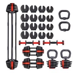 Hanteļu komplekts SGR18 PRO SET 3IN1 DUMBBELL 20 KGS HMS cena un informācija | Hanteles, svaru stieņi un diski | 220.lv