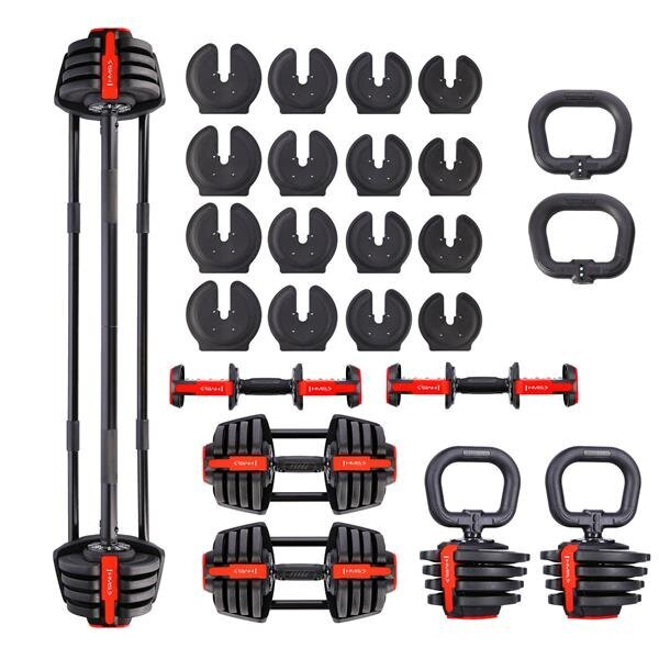 Hanteļu komplekts SGR18 PRO SET 3IN1 DUMBBELL 20 KGS HMS cena un informācija | Svari, hanteles, stieņi | 220.lv