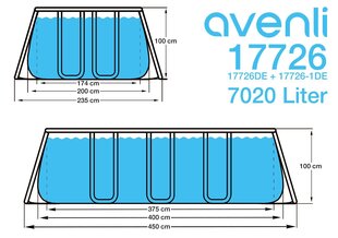 Avenli Baseins 400 x 200 x 99 cm tērauda rāmis цена и информация | Бассейны | 220.lv